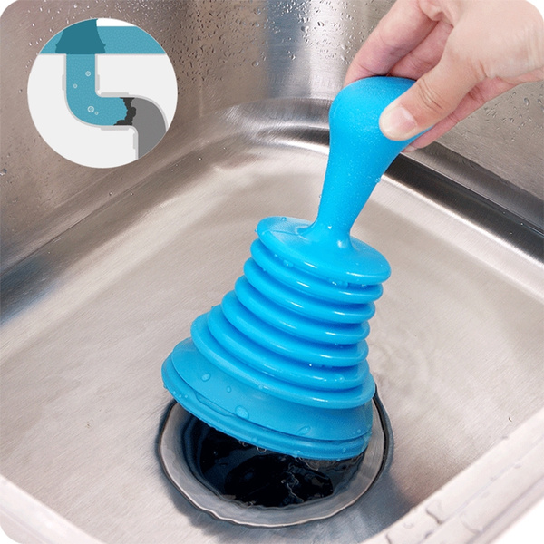 Bath Toilet Plunger Kitchen Sink Waste Pipe Cleaner Floor Drain Tool  Pipeline Dredge Suction Cup Household Pipe Unblocker