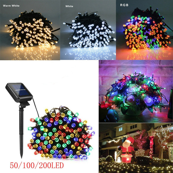 50 100 200 LED Solar Fairy String Lights Decor for Garden Party Xmas Wedding