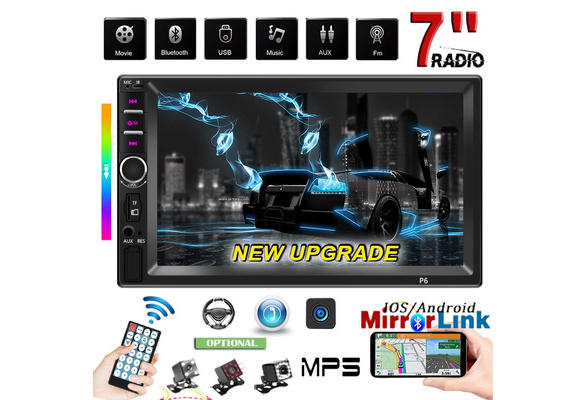 NEW Upgrade 7-inch Double Din Car Stereo Gps Navigation Car Mp5 Player WiFi  Phone Mirror Link Autoradio Gps Automotive with Rear Camera Car Stereo AM  FM Radio 7018B/S7 ( 2 Types)