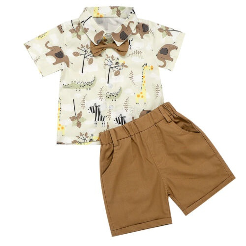 2PCS Toddler Kid Baby Boy Clothes Outfits Animal Print Shirt Tops Shorts  Pants | Wish