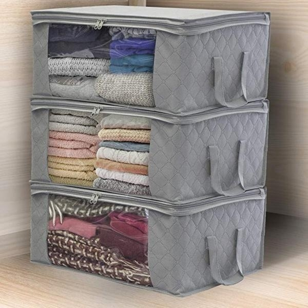 Home Non-Woven Fabric Blanket Storage Bag - Clothes Organizer for