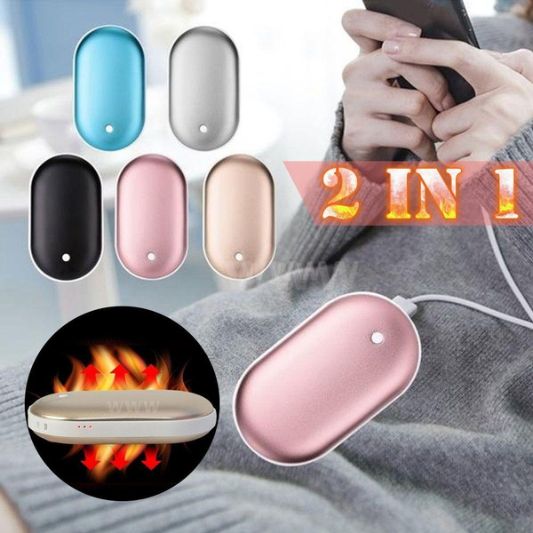 2 In 1 Pebble Hand Warmer Mobile Power Supply Power Bank Four Colors