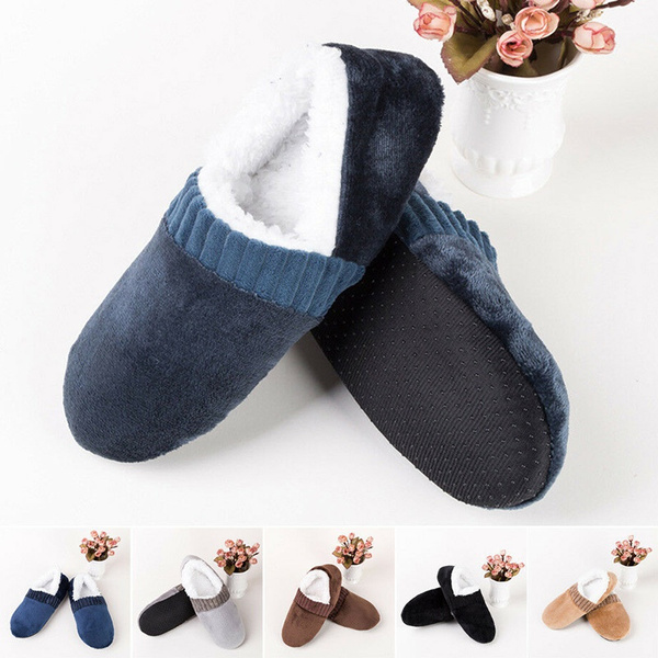 Mens Slippers Winter Relax Soft Fluffy Lightweight Easy Slip on Size S M L  NEW | Shoes On The Go