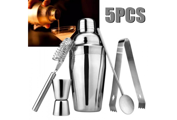 5pcs Stainless Steel Cocktail Shaker Set!