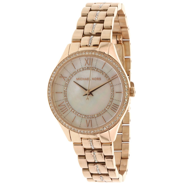 Michael Kors Women's Lauryn MK3716 Rose-Gold Stainless-Steel Quartz ...