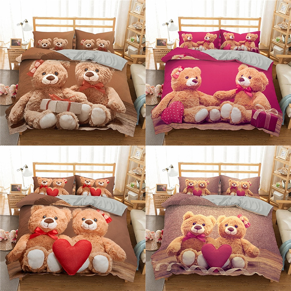 Cute Bear Bedding Set 3d Duvet Cover, Bear Bedding King
