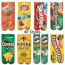 Funny, Cotton Socks, art, potatochipssock