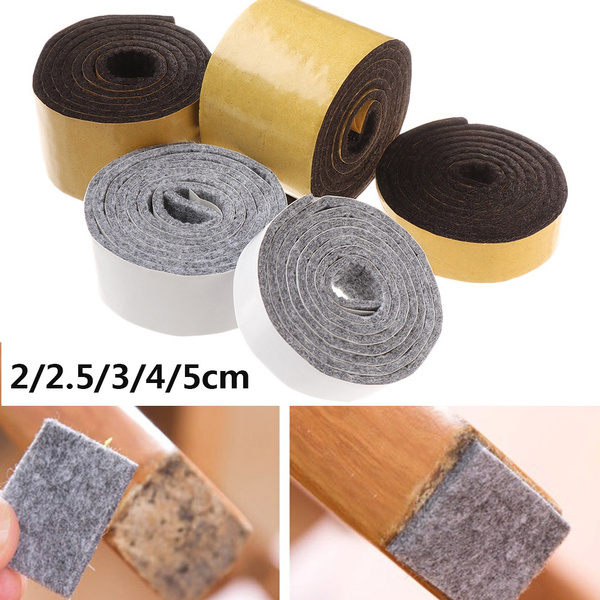 2pcs Self Adhesive Felt Tape Polyester Felt Strip Roll Black Furniture Felt  Strips DIY Shape Sliding