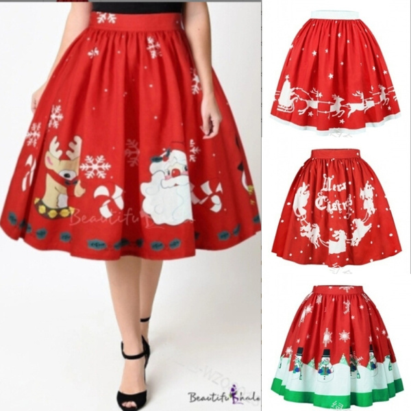 Womens long outlet christmas skirt