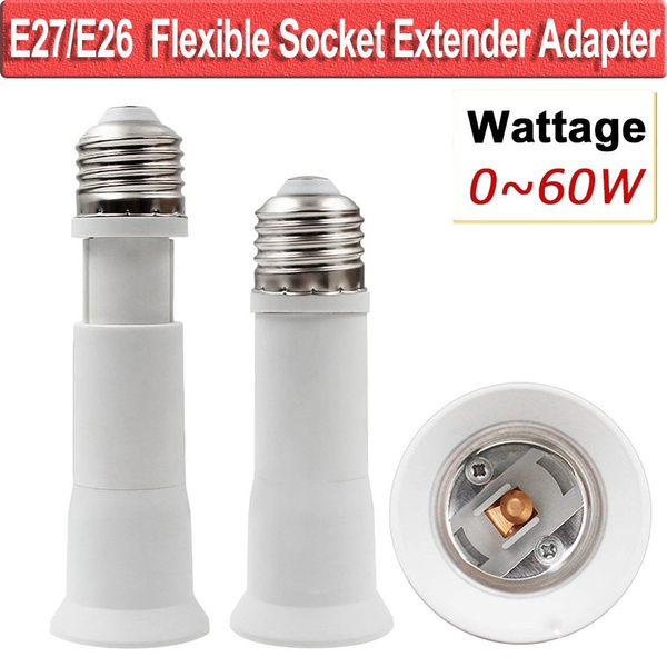 E27/E26 2.5CM Flexible Socket Extender Ceiling Lamp Holder Light Bulb ...