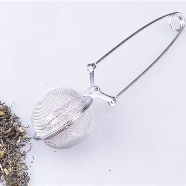 Stainless Steel Spoon Tea Leaves Herb Mesh Ball Infuser Filter Squeeze Strainer 