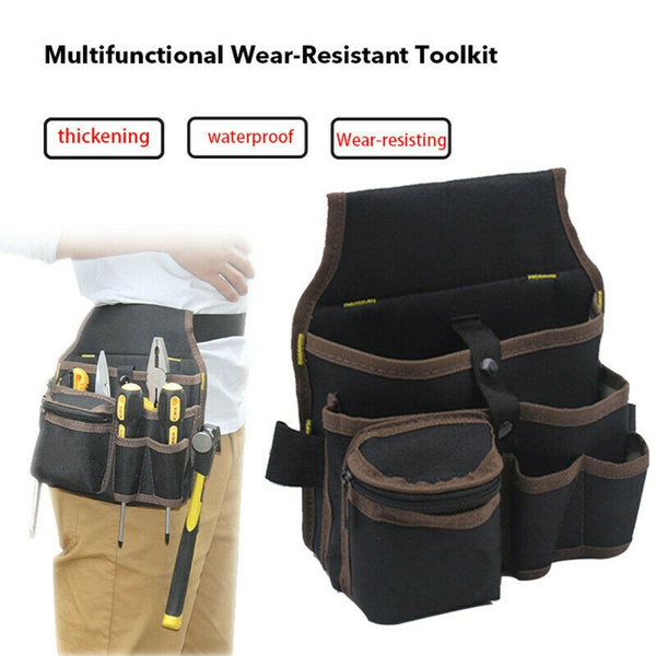 Multi-Pockets Tool Holder Bag Waist Pockets Electrician Storage Pouch Belt Bag 