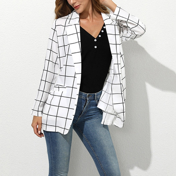 casual plaid blazer