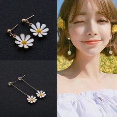 daisyearring, koreanstyleearring, Tassels, Flowers