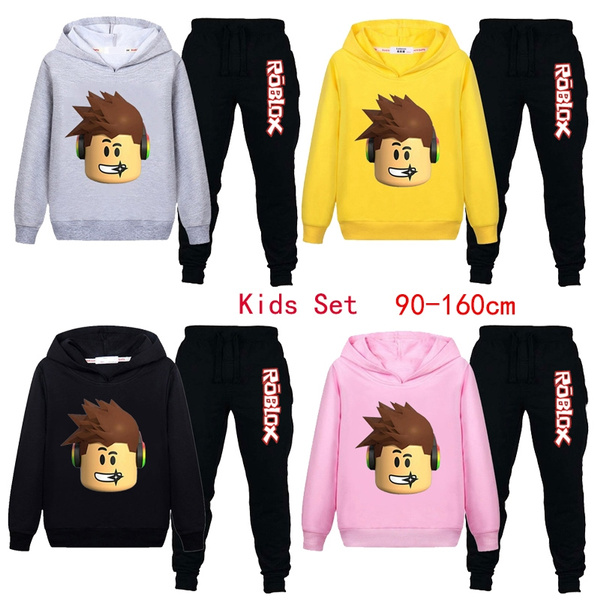 New Kids Roblox Cotton hoodies and pants 2 Piece Set Casual