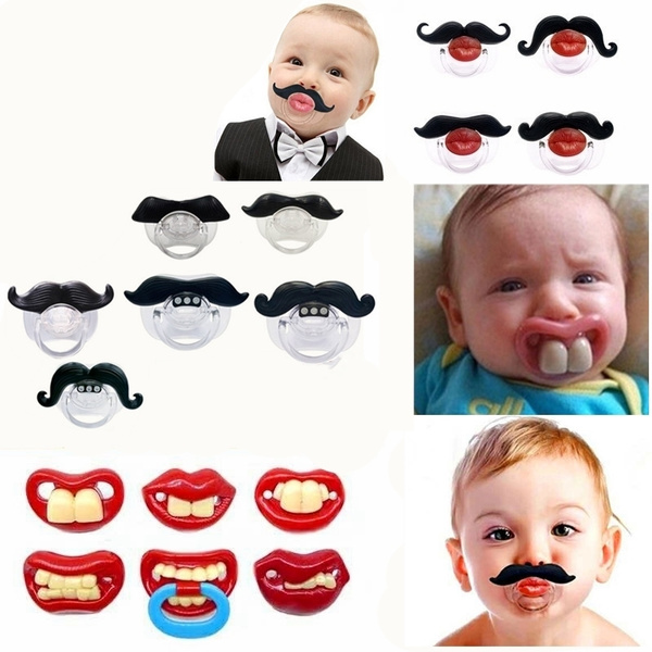 Bebé de silicona Chupete Chupete divertido conejo dientes Chupete Chupete Barba Bebé de silicona Chupete Chupete divertido conejo dientes Chupete Chupete Barba