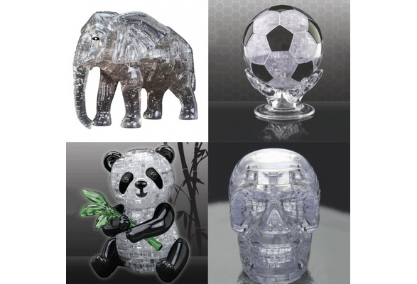 3D Puzzles Football/Panda/Elephant/Apple/Skull 