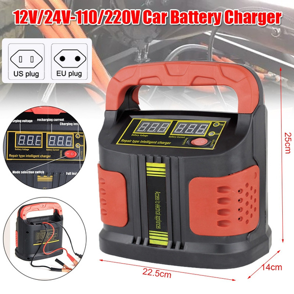 350W 12/24V 110/220V Car Battery Charger LCD Booster Pulse Repair Jump
