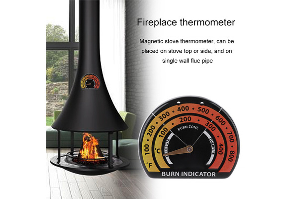 DEARLOYEA Magnetic Stove Thermometer Fireplace Fan Temperature Monitor Fire Burn Indicator 