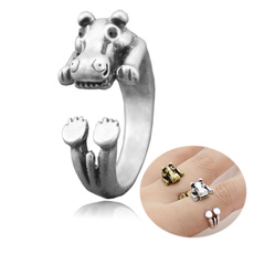 hippo, animalring, Jewelry, Gifts