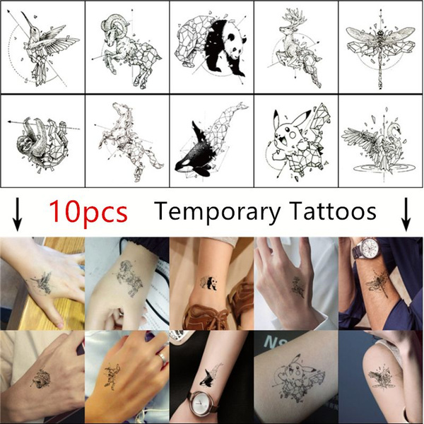 10 Sheets Tattoo Stickers Waterproof Small Fresh Clavicle Finger Tattoo  Stickers | Wish