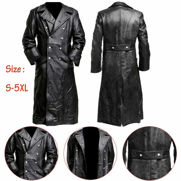 gothic leather trench coat mens