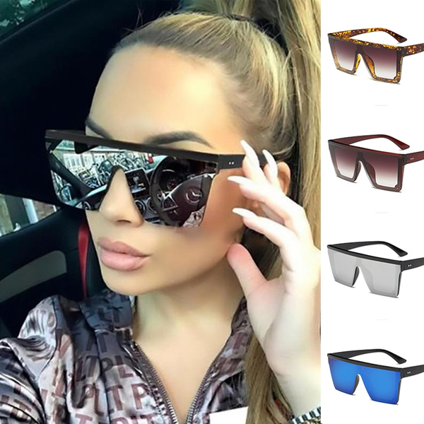 Oversized square best sale flat top sunglasses