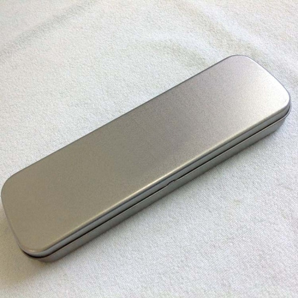 Silver Matte Metal Pencil Case Pen Box for Student School
