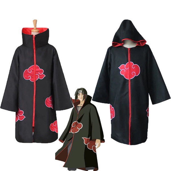 Unisex Robe Uniform Animer Cosplay Costume Akatsuki Itachi Cloak Anime Convention Hooded Wind Coat Wish - roblox akatsuki cloak