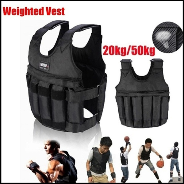 Adjustable Weighted Vest Fitness Weight Training Workout Exercise Jacket 20/50KG 