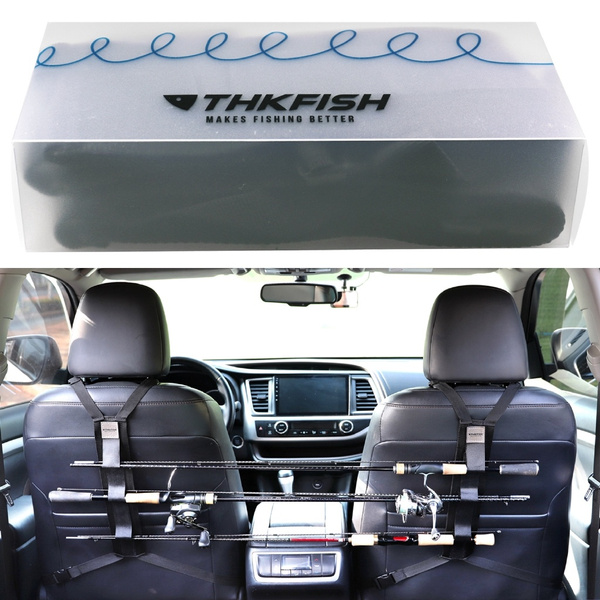 THKFISH 2Pcs Vehicle Fishing Rod Carrier Fishing Pole Holder Back Seat  Carrier Belt for SUV Wagons Van Truck