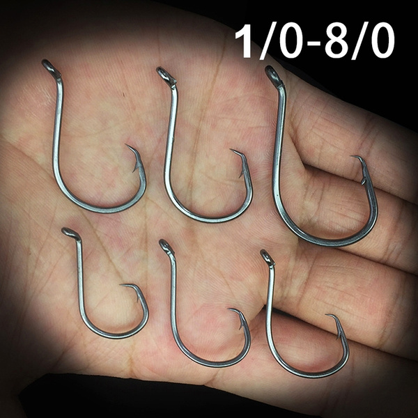 84 Circle hooks light wire black nickel size #1-84 pieces fishing hooks 