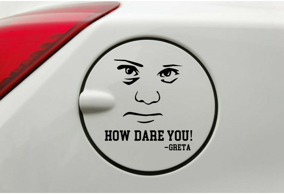 images Greta Thunberg How Dare You Sticker greta thunberg car sticker window decal exterior vinyl how dare you