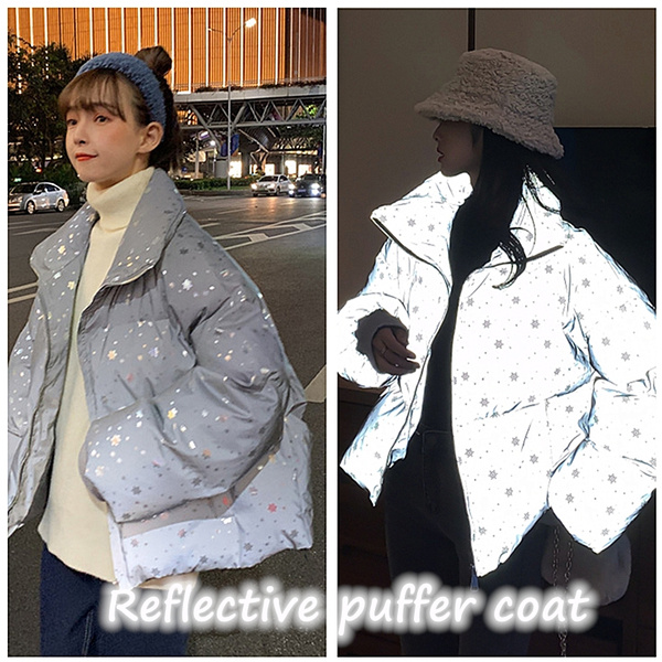 Reflective cheap puffer coat