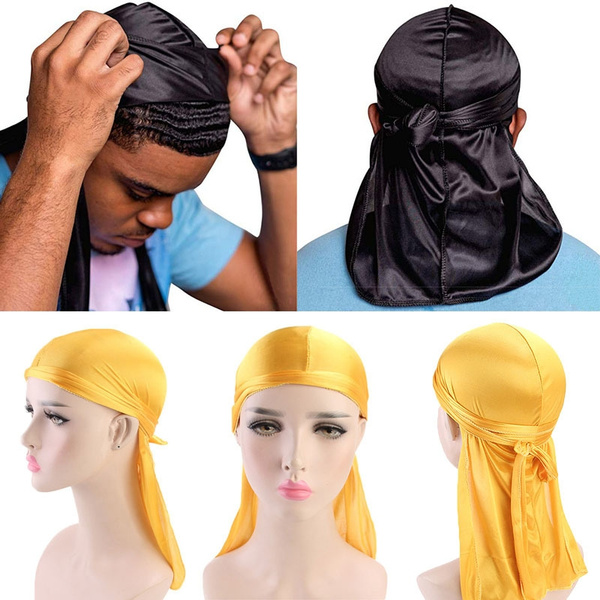 konkurs Samarbejdsvillig ly Multi Colors Premium Silky Durag for Men Women Durags for Men Extra Long  Wide Tail Wave Caps for Men 360 Waves 720 Waves | Wish