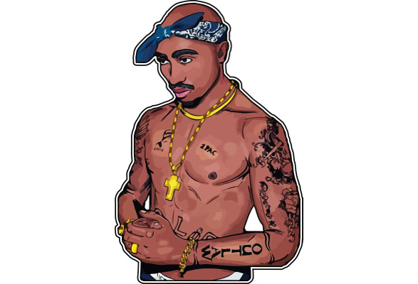 2pac Tupac Shakur Makaveli Outlaw Thug Life Vinyl Sticker Decal laptop phone