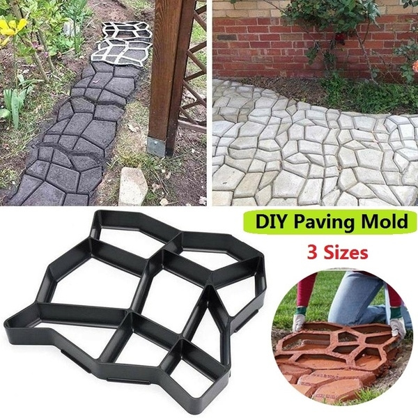 Walk Stone Maker, Reusable Concrete Molds Path Maker Stepping Stone Paver  Lawn Patio Yard Garden DIY Walkway Pavement Paving Cement Molds(Size:14 x  14