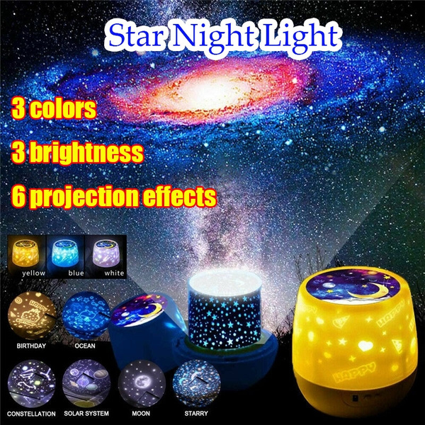 Rotatable LED Light Projector Star Moon Sky Night Mood Lamp Xmas
