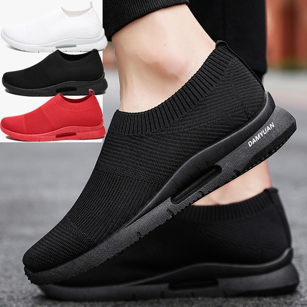 yoyorule Casual Shoes Mens Fashion Casual Mesh Lace Up Solid Sport Running Shoes Lightweight Sneakers