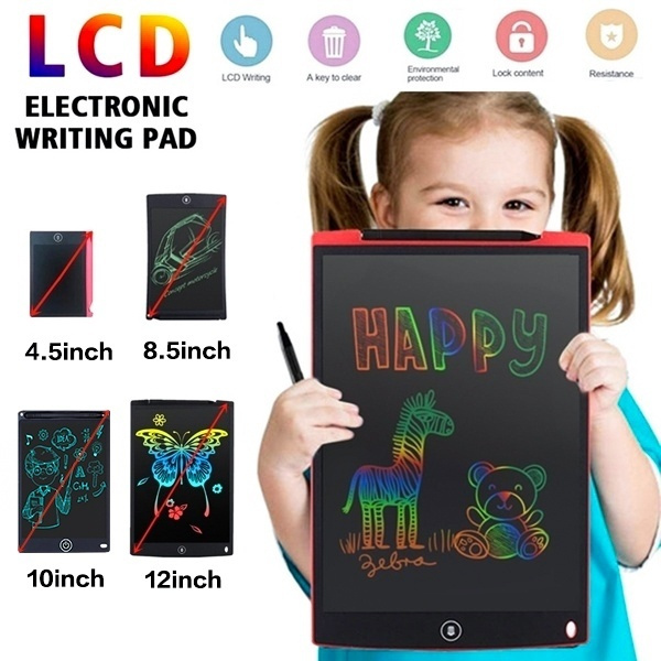 8.5/10/12In LCD Electronic Writing Tablet Digital Kids Drawing Handwriting Pad 