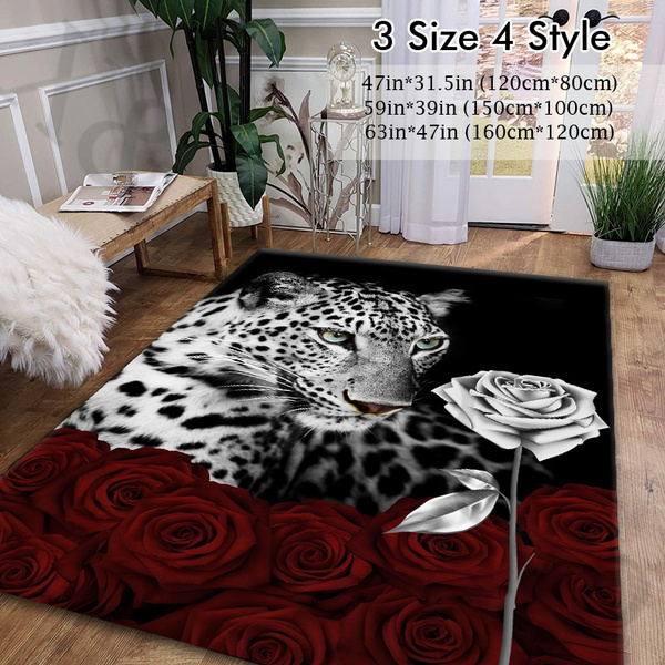 Fashion Leopard Pattern Carpet On The Floor 3D Animal Printed Big