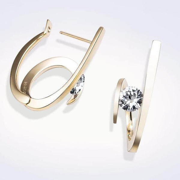 Solitaire hoop deals earrings