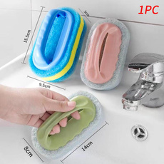 1Pc 2 Styles For Choose Handles Sponge Brush Blue Soft Magic Sponge Eraser Cleaning Bathtub Ceramic Tile Cleaner Kitchen Tool