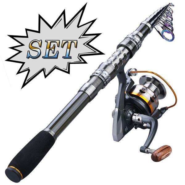 Fishing Rod and Reel Set 1.8-3.3m Telescopic Fishing Pole with