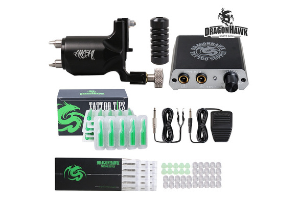 Dragonhawk Complete Tattoo Kit 4 Standard Tunings Tattoo Machines Power  Supply 10 Color Immortal Tattoo Inks