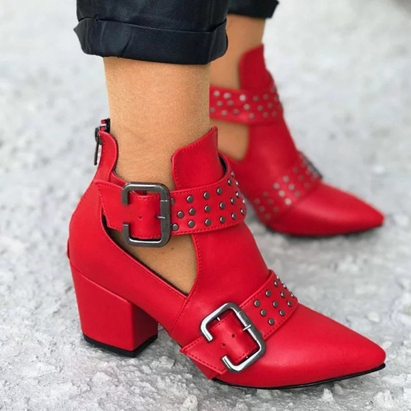 gothic red boots