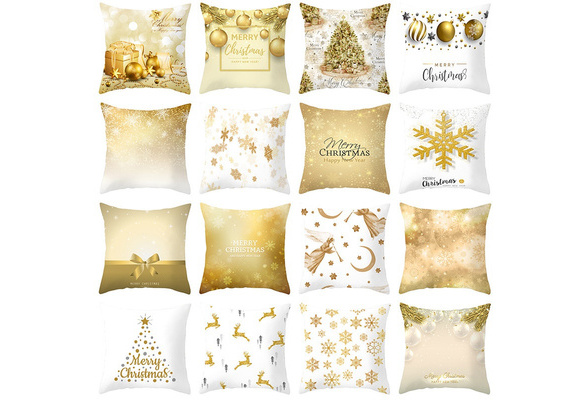 Gold christmas shop cushions