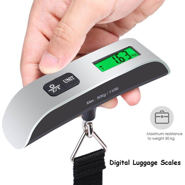 PORTABLE 50kg Digital Travel Handheld Weighing Luggage SCALES Bag USA