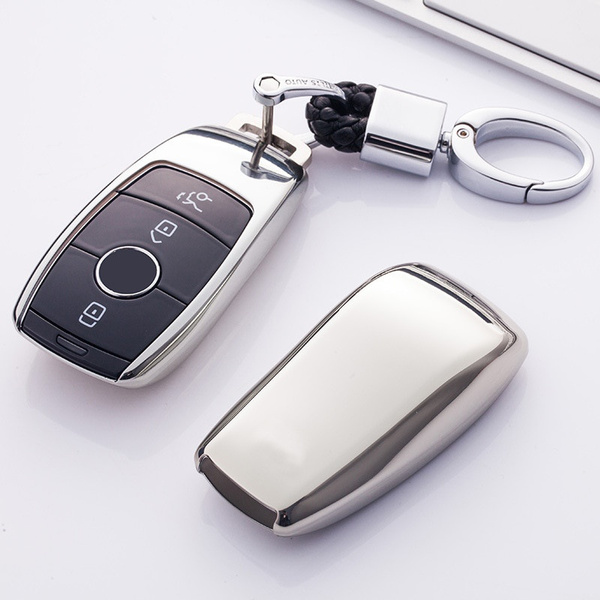 Silver Remote Key Shell Fob Cover Case Soft TPU fit for Mercedes Benz W213 E 