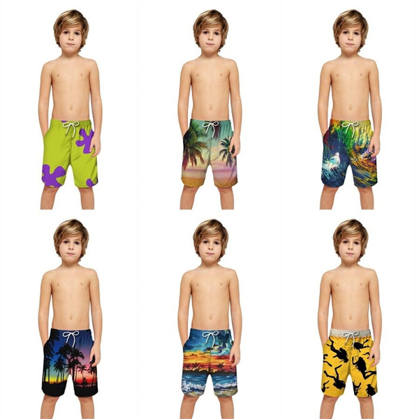 ughbhjnx Kids Workout Quick Dry Core Swimming Trunks Stretch Board Shorts